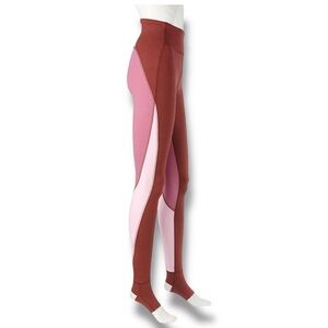 Lands' End Red and Pink Leggings Dynamic Color-Block Design